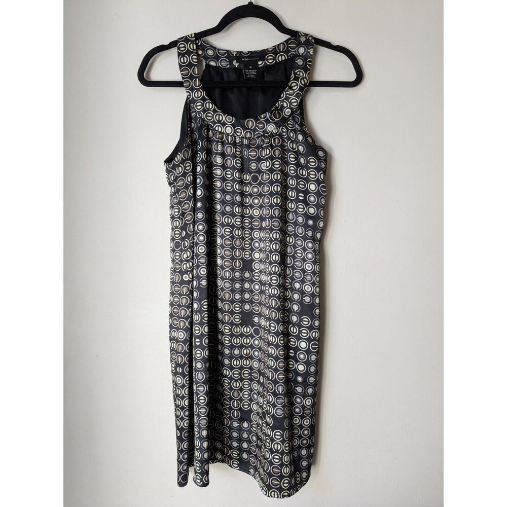 Bcbgmaxazria Shift Dress Women MOD ROUND PRINT Sleeveless Black Size Medium